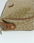 CHRISTIAN D1OR C Macadam Canvas Clutch Bag Coated Canvas Beige Auth bs8432