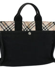 BBERRY Blue Label Tote Bag Canvas Black Auth bs8542