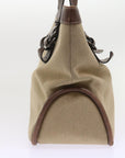 BBERRY Blue Label Tote Bag Canvas Leather Brown Auth bs8612