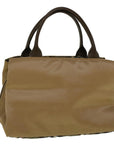 BBERRY Blue Label Hand Bag Nylon Beige Auth bs8792