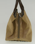 BBERRY Blue Label Hand Bag Nylon Beige Auth bs8792