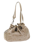 CHRISTIAN D1OR Canage Shoulder Bag Nylon Beige Auth bs9710