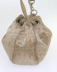 CHRISTIAN D1OR Canage Shoulder Bag Nylon Beige Auth bs9710