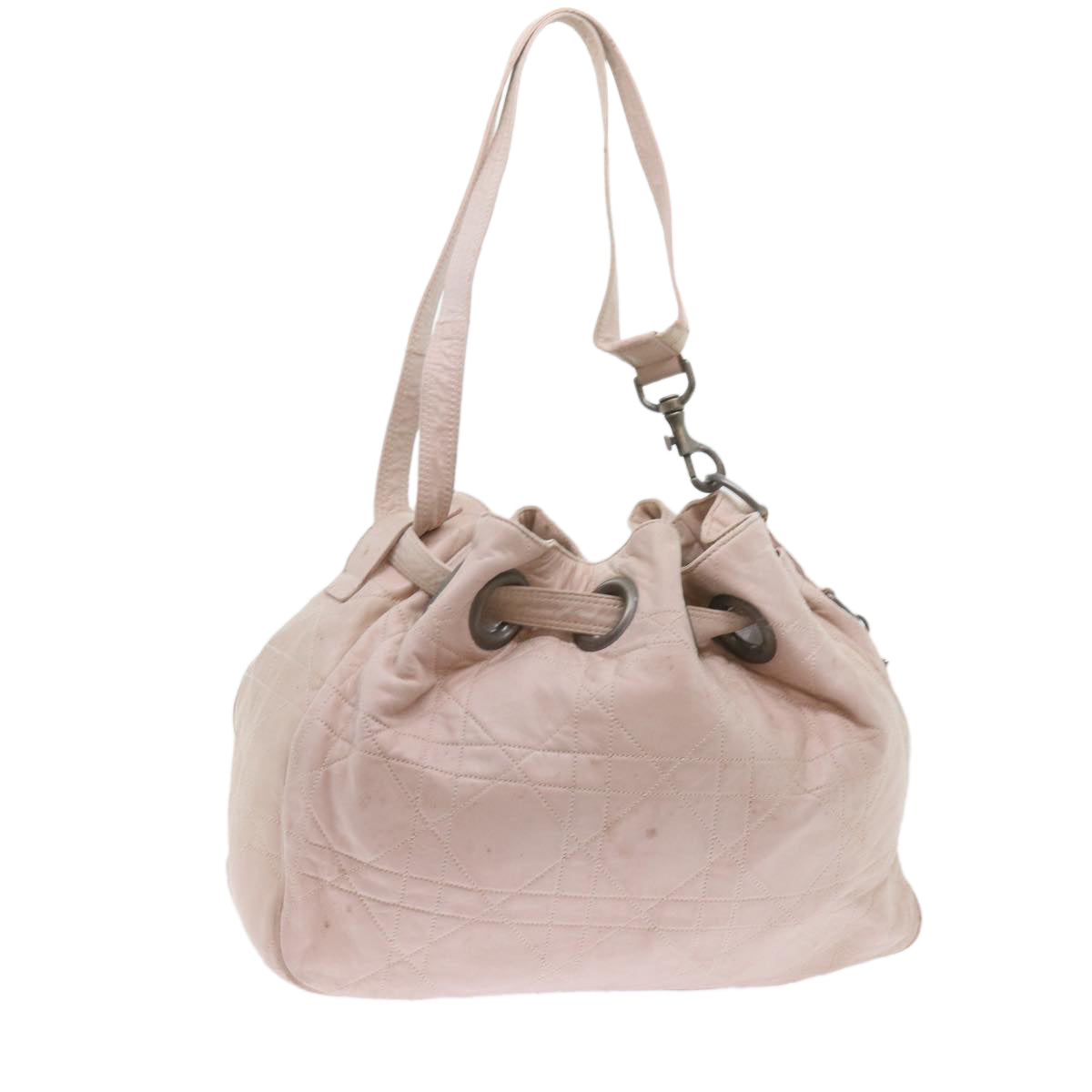 CHRISTIAN D1OR Canage Shoulder Bag Leather Pink Auth bs9711