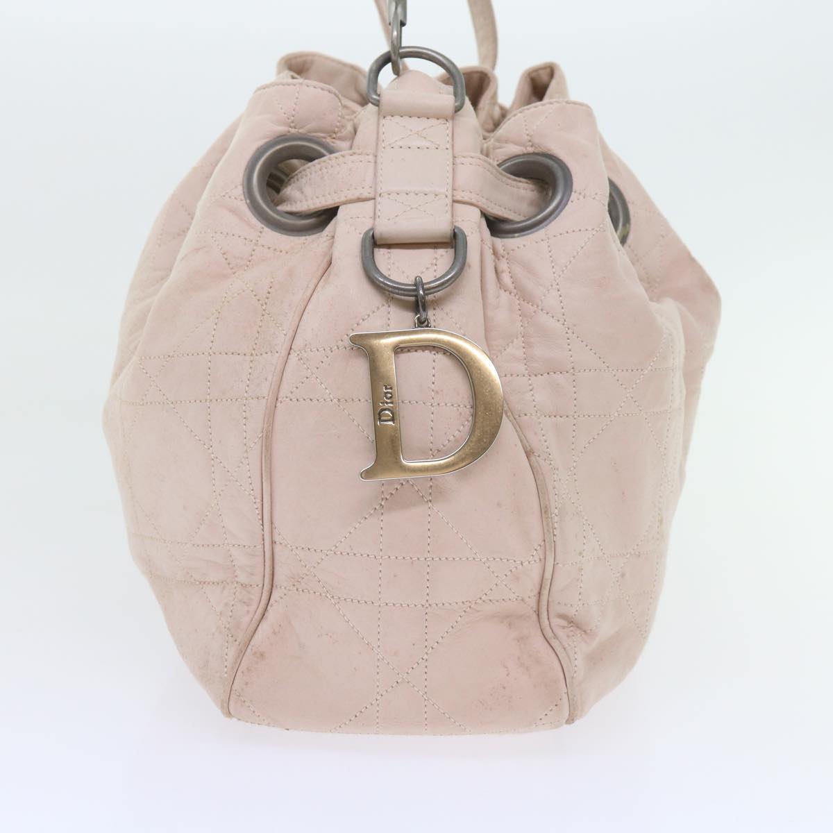 CHRISTIAN D1OR Canage Shoulder Bag Leather Pink Auth bs9711