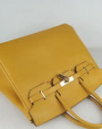 HMS Birkin 35cm Togo Leather Handbags Yellow Golden