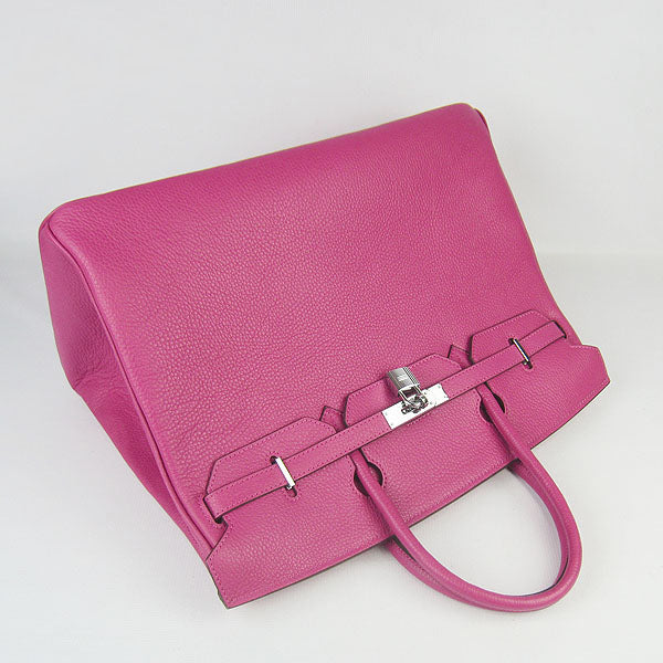 HMS Birkin 35cm Togo Leather Handbags 6099 Peach Silver