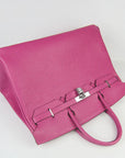 HMS Birkin 35cm Togo Leather Handbags 6099 Peach Silver