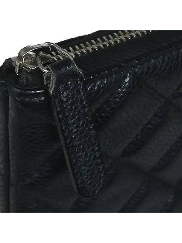 A69251 Black Caviar Beauty CC Silver Logo Large Clutch CH