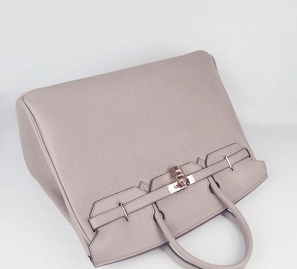 HMS Birkin 35CM Togo Leather Handbags 6099 grey golden