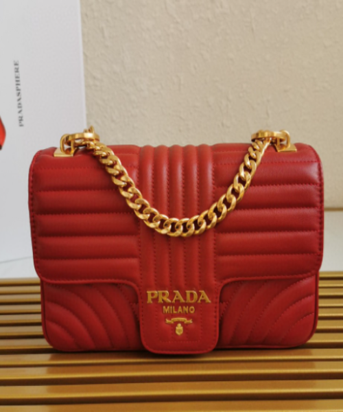 PRD Diagramme Medium Leather Bag Red
