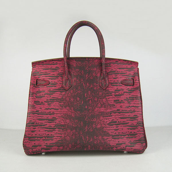 HMS Birkin 35CM Lizard Pattern handbag 6089 Red/silver