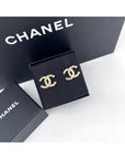 25C Women s Basic CC Logo Season Earrings Gold ABE953 CH