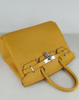 HMS Birkin 30cm Togo Leather Handbags Yellow Silver