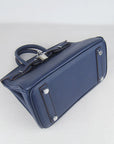 HMS Birkin 25cm Handbag 6068 dark blue silver