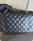 *Microchip, Full Set Receipt* CH Small Caviar Classic Flap Quilted Black Golden Hardware
