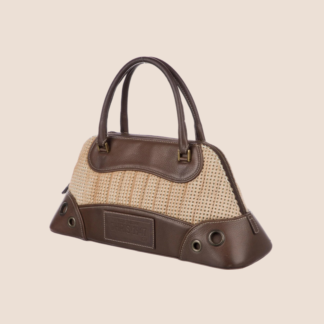 CHRISTIAN D1OR 2001 MONTAIGNE BROWN CADILLAC TOP HANDLE BAG