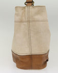 BBERRY Blue Label Shoulder Bag Canvas Beige Auth cl702
