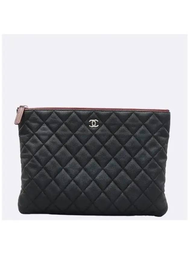 A82545 Classic Black Caviar Logo New Medium Clutch CH