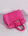 HMS Birkin 30cm Crocodile Leather Bag With Strap Rose Gold