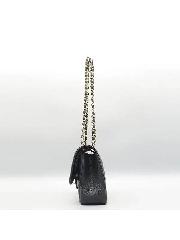 A58600 Black Caviar Skin Classic Jumbo Gold Chain Shoulder Bag CH
