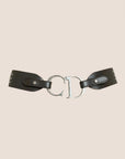 CHRISTIAN D1OR 2000 BROWN LEATHER STUDDED CD BUCKLE BELT