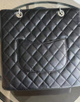 *Rare XL Size* CH PST Petite Shopping Tote - XL Caviar Large Quilted Black Gold Hardware Series 16