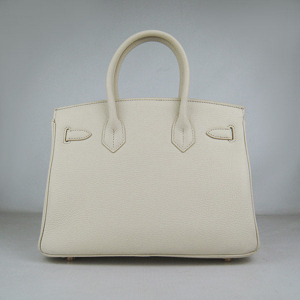 HMS Birkin 30cm Togo Leather Handbags Beige Golden