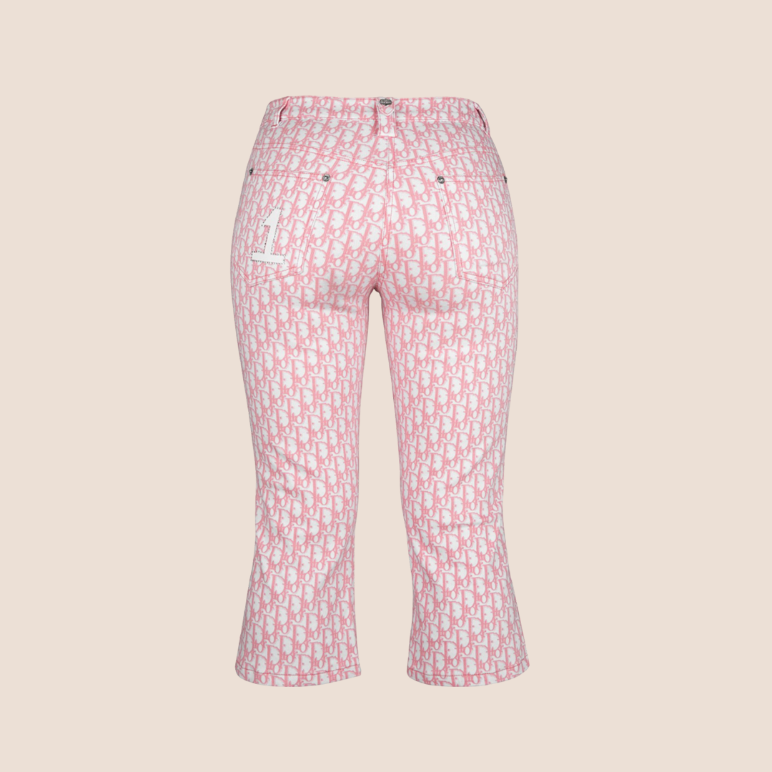 CHRISTIAN D1OR 2004 GIRLY PINK TROTTER CROPPED PANTS