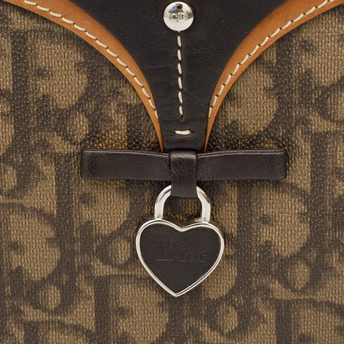 CHRISTIAN D1OR BROWN ROMANTIQUE MINI SHOULDER BAG