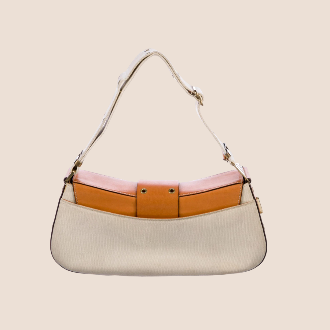 CHRISTIAN D1OR BROWN &amp; CREAM STREET CHIC COLUMBUS BAG
