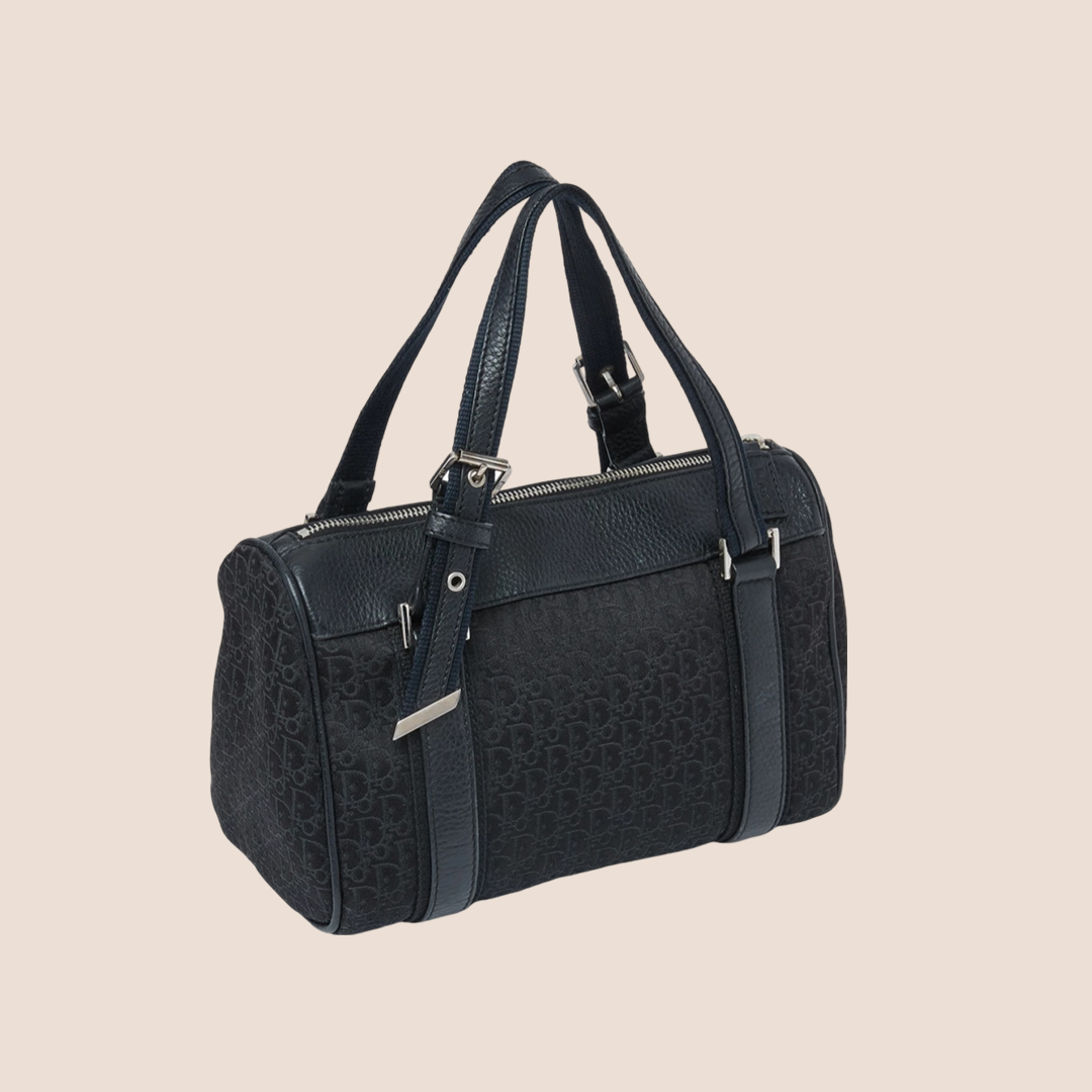 CHRISTIAN D1OR 2007 BLACK TROTTER STREET CHIC MINI BOSTON BAG