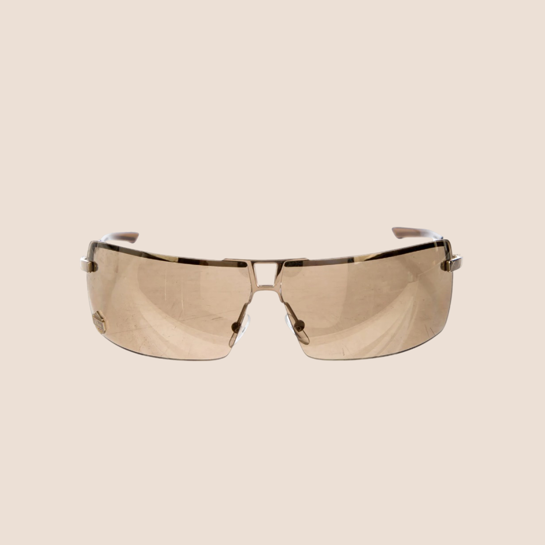 CHRISTIAN D1OR 00s GOLD-TONE STUNT SUNGLASSES