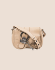 CHRISTIAN D1OR BEIGE PEBBLED CALFSKIN MINI GAUCHO CROSSBODY BAG