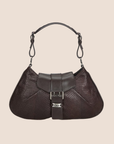 CHRISTIAN D1OR 2002 BROWN SNAKESKIN BUCKLE FLAP BAG
