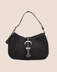 CHRISTIAN D1OR BLACK OBLIQUE BUCKLE HOBO BAG
