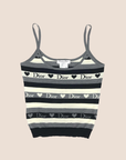 CHRISTIAN D1OR 2005 STRIPED HEART LOGO KNIT CAMI TOP