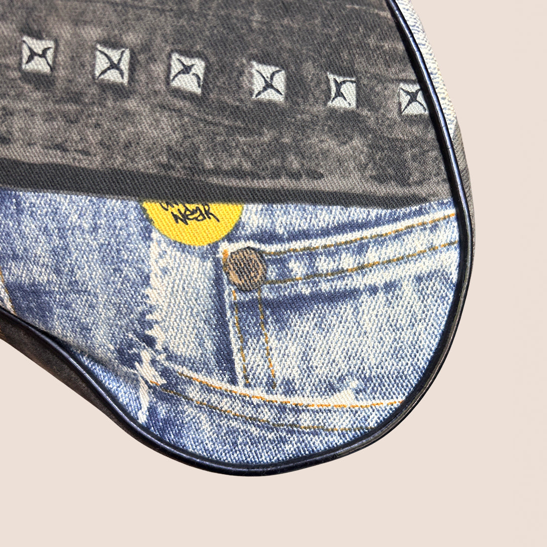 CHRISTIAN D1OR 2001 "MISS D1ORELLA" DENIM CANVAS MINI SADDLE BAG