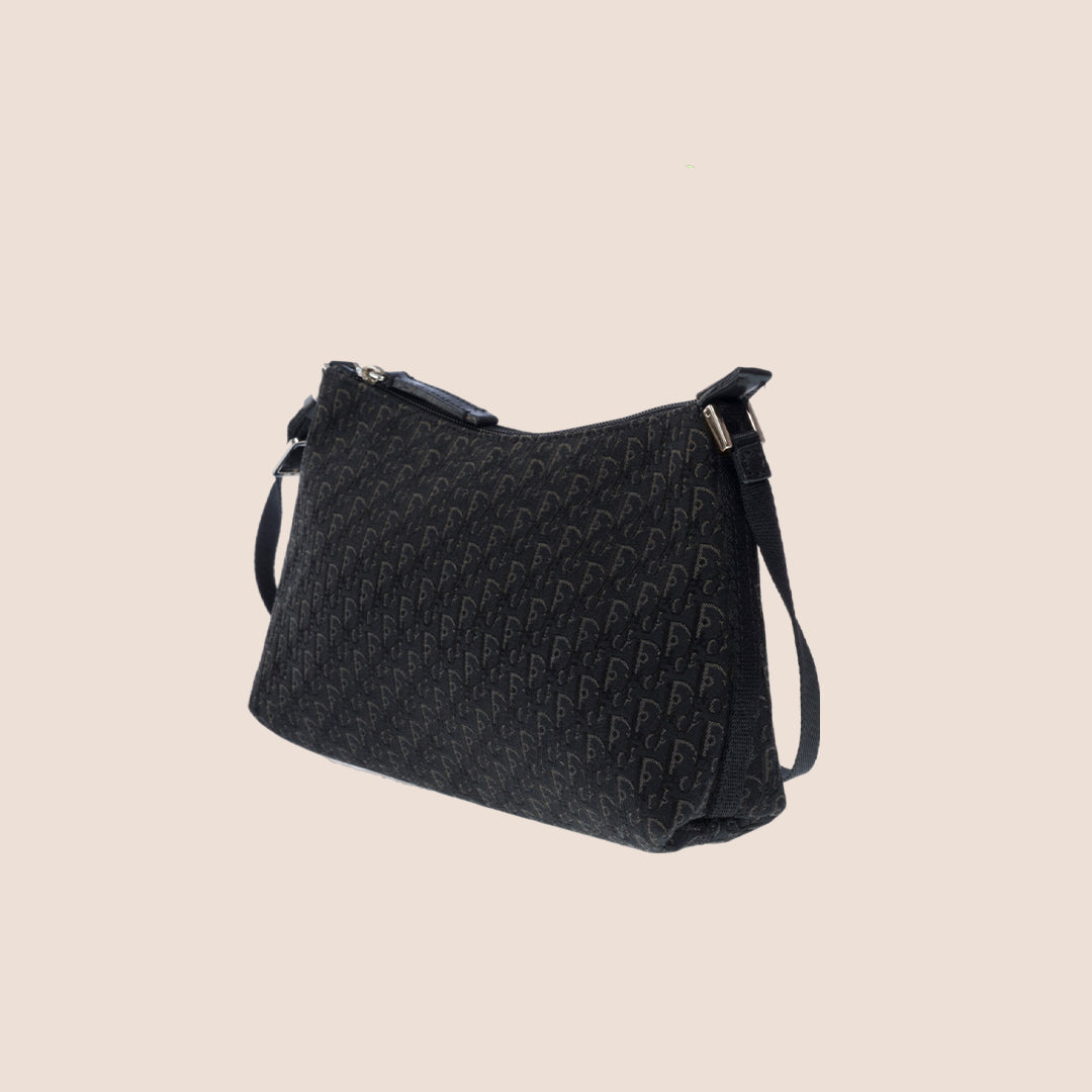 CHRISTIAN D1OR BLACK TROTTER MINI SHOULDER BAG