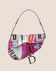 CHRISTIAN D1OR 2003 PINK "FILTH" PRINTED SADDLE BAG