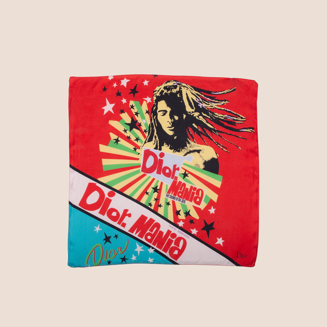 CHRISTIAN D1OR 2004 RASTA MANIA SILK SQUARE SCARF