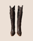 CHRISTIAN D1OR BROWN LEATHER WESTERN COWBOY BOOTS