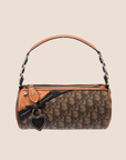 CHRISTIAN D1OR BROWN ROMANTIQUE TROTTER BARREL BAG