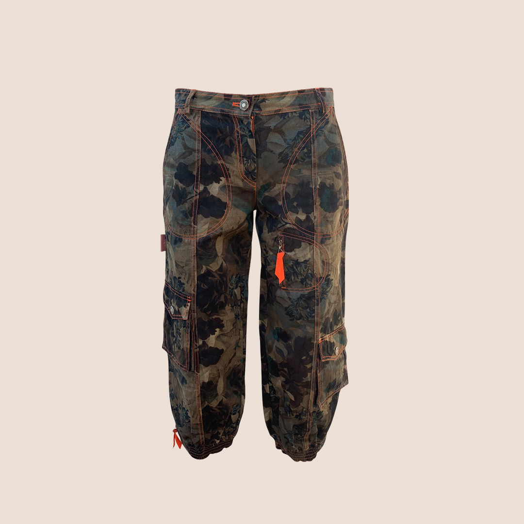 CHRISTIAN D1OR 2005 CROPPED CAMOUFLAGE PRINT TROUSERS