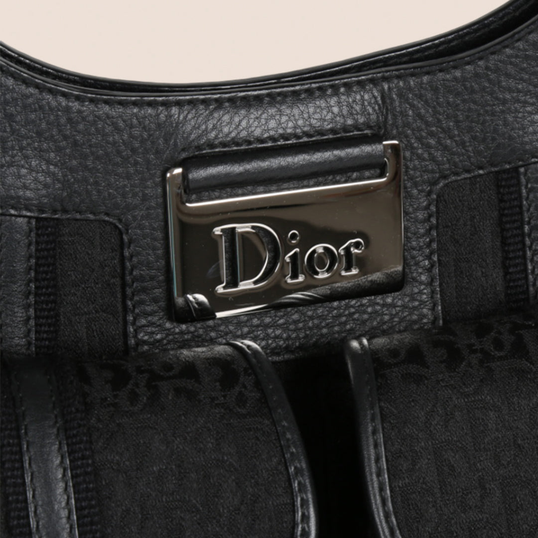 CHRISTIAN D1OR BLACK CANVAS STREET CHIC MULTIPOCKET BAG