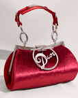 CHRISTIAN D1OR 2000s RED VELVET DIVA BAG
