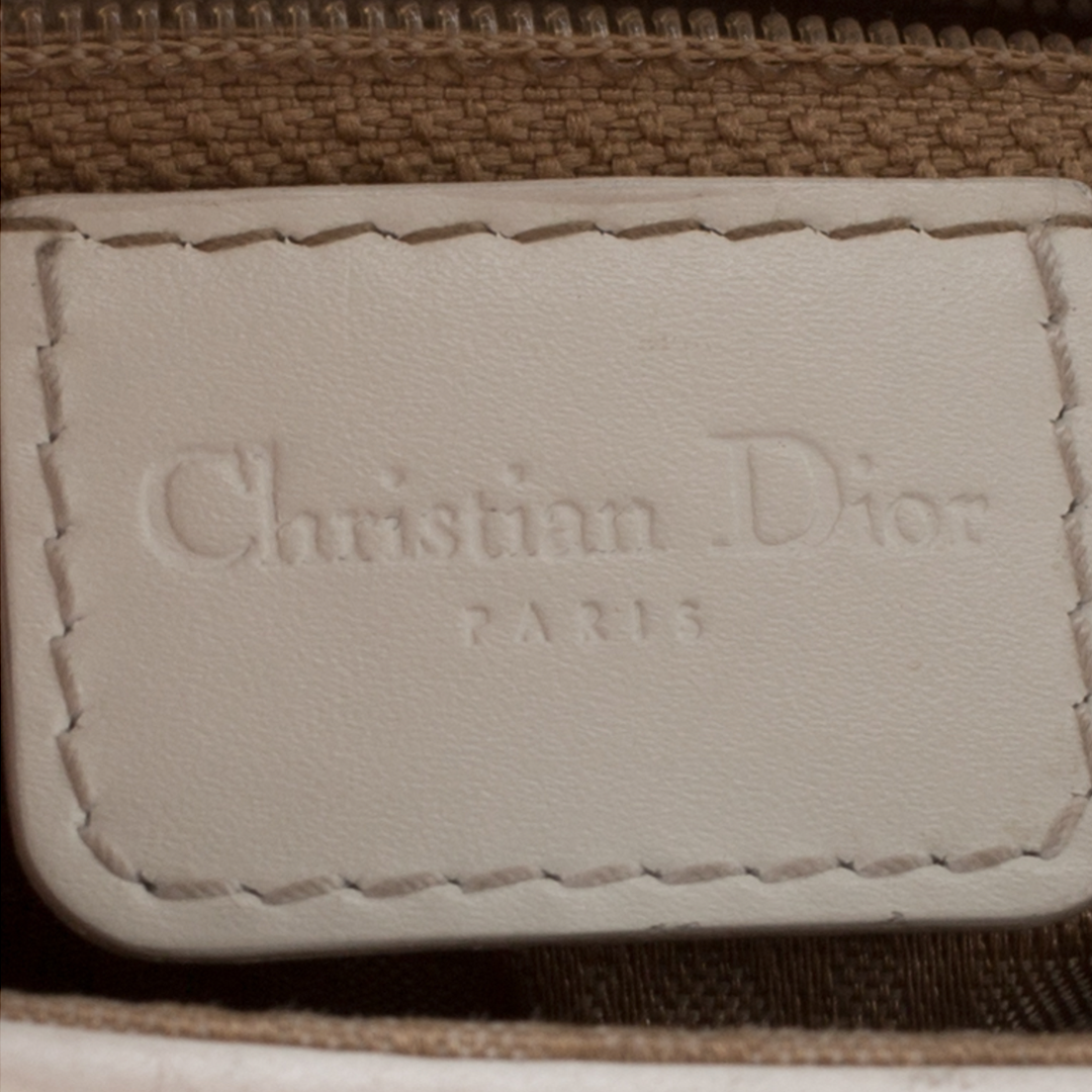 CHRISTIAN D1OR 2005 WHITE LEATHER STREET CHIC COLUMBUS BAG