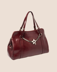CHRISTIAN D1OR BURGUNDY LEATHER PIERCED HARDCORE TOTE BAG