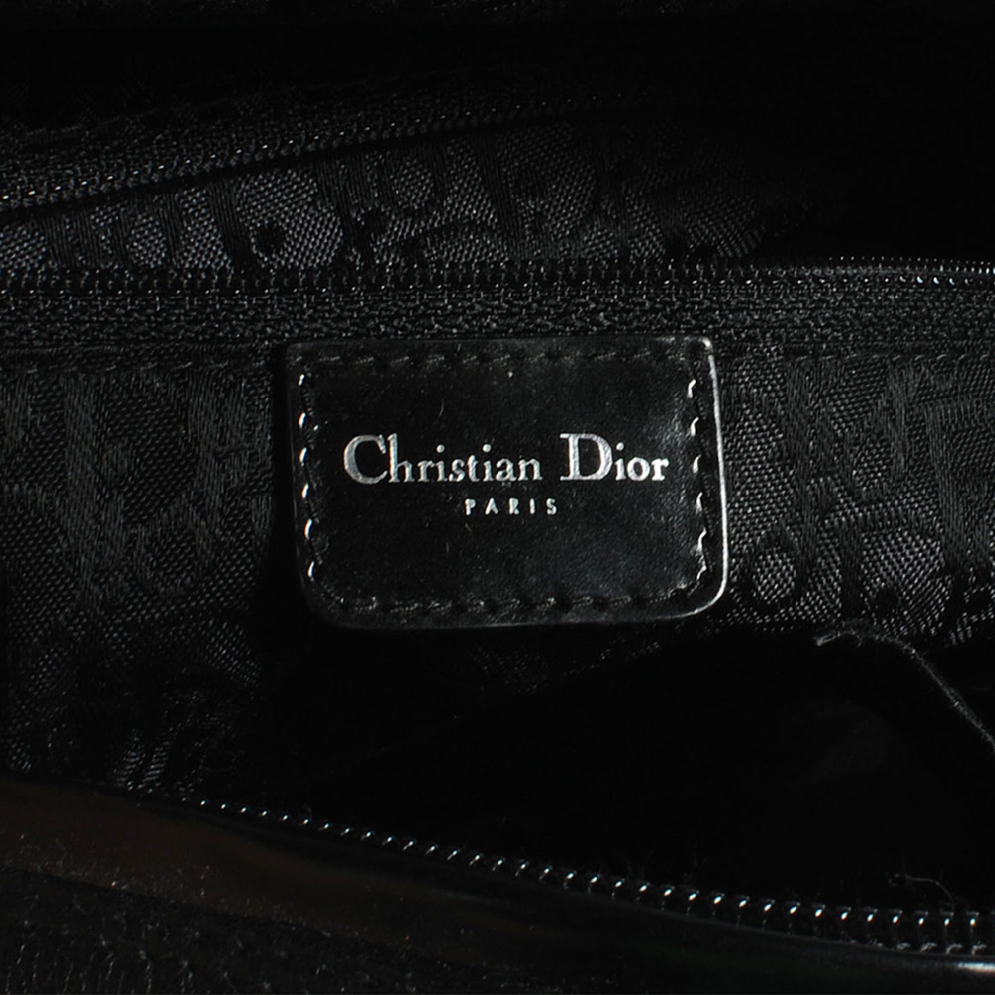 CHRISTIAN D1OR 2004 BLACK LEATHER GAMBLER DICE BOWLER BAG