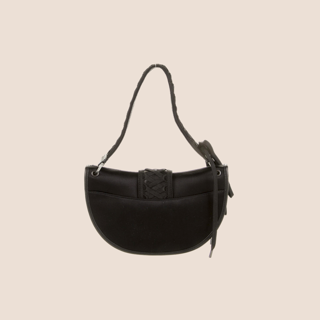 CHRISTIAN D1OR ADMIT IT BLACK SILK CORSET BAG